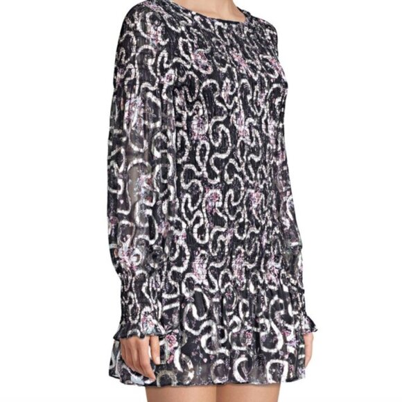 LoveShackFancy Scarlett Chiffon Geometric Mini Dress (Size Small) - Picture 2 of 10